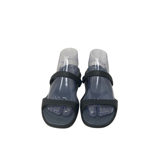 Crocs Slides Women's Size 7 Black Gray Slip On Sandals - Picture 5 of 9